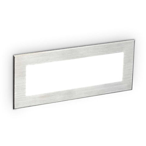 Lampada A Parete Ad Incasso Led 8 W 4000 K Alluminio Acciaio E Vetro Serie Leo