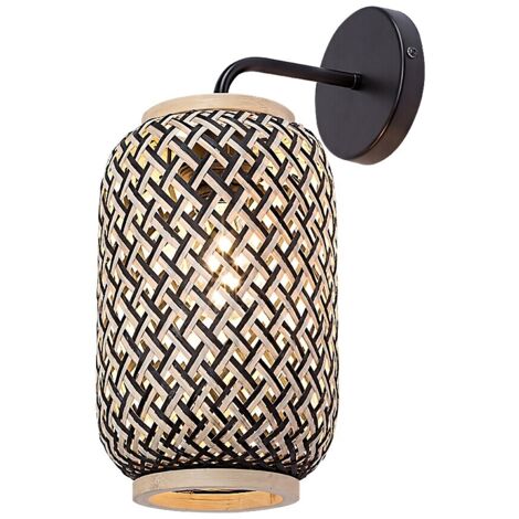 Lampada a parete Adalla Metal Matt Black Redan multicolore E27 1 x Max.40W B: 37 cm Ø17 cm Dimmabile