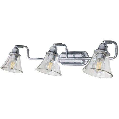Lampada a parete/bagno Light Antoine Metal Chrom E14 3x Max 40W IP44 H: 14 cm L: 65 cm B: 18 cm Dimmabile