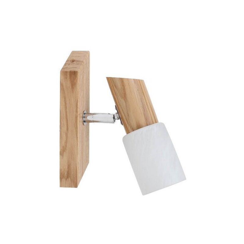 Faretto Bright, Legno, Metallo, Rovere, Cromo