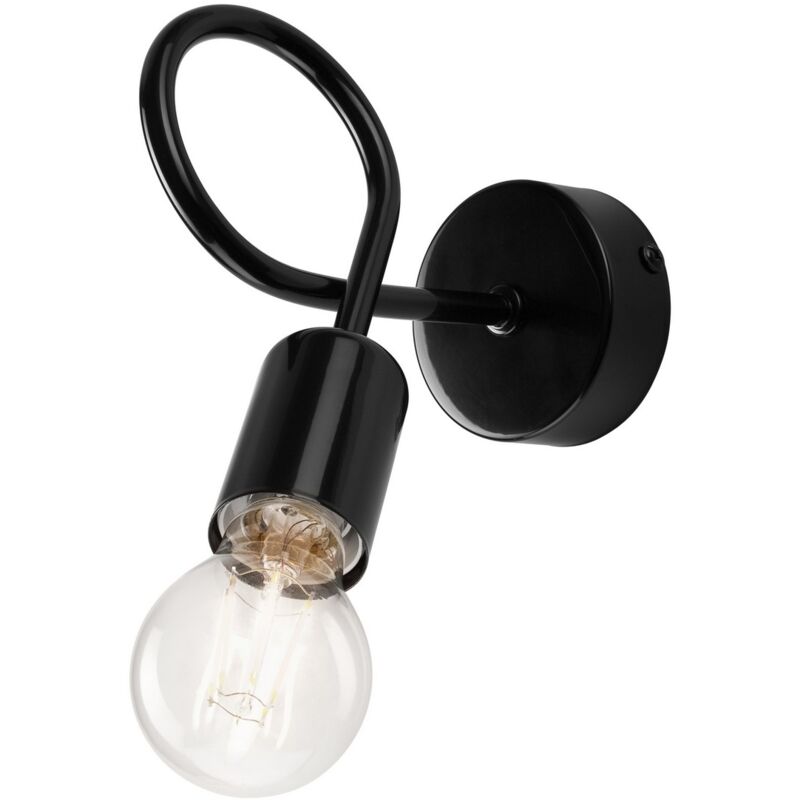 Lampada a Parete Camilla, Acciaio, Nero, 8x8x18 cm...