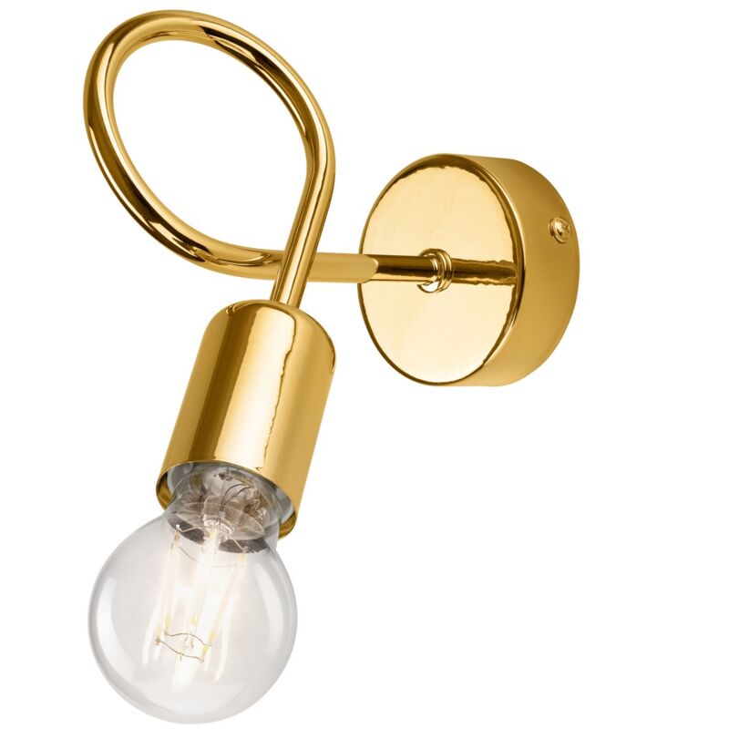 Lampada a Parete Camilla, Acciaio, Oro, 8x8x18 cm