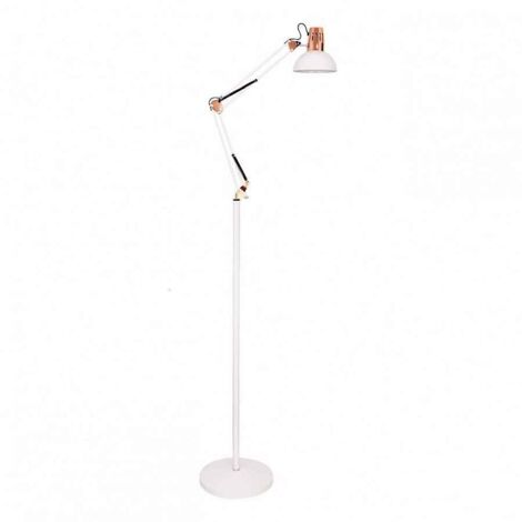Lampada a parete de lampada a gamba girevole rutilo 1xe27 bianco/rame 180x28x28 cm