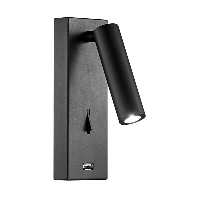 Lampada a parete led Beneito Faure pure 4W 2700K Nero con usb 4143