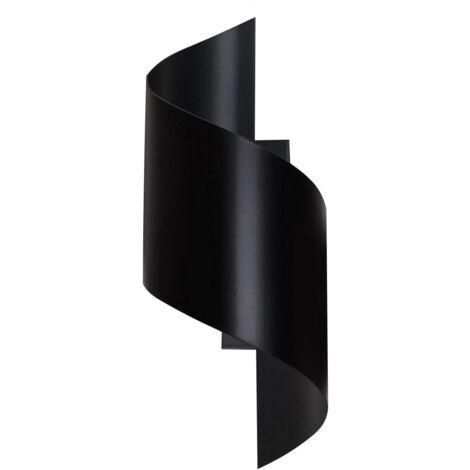 Lampada a Parete Spiner, Acciaio verniciato a polvere, Nero, 14x30x13 cm