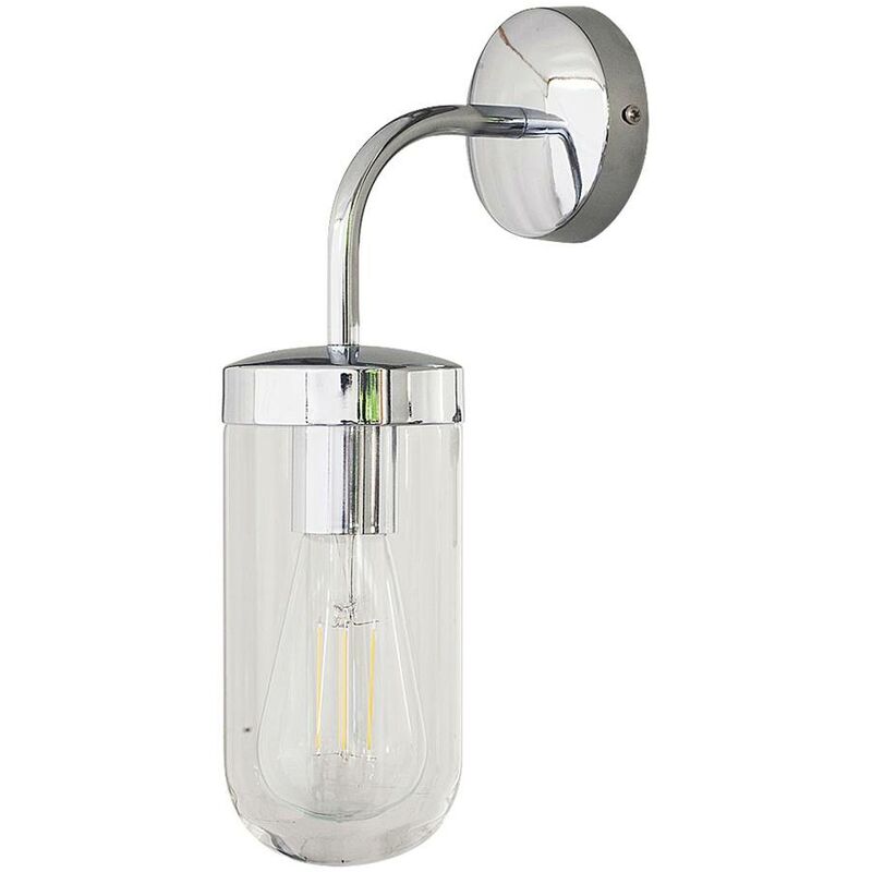 Image of Rabalux - Lampada a parete/lampada da bagno Yago in alluminio Chrome E27 1x max 60w IP44 h: 32,5 cm l: 9,7 cm b: 17 cm Dimmabile