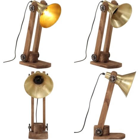 Lampada a Scrivania 25 W Ottone Anticato 23x13x52 cm E27 - Lampada in ottone - Lampada industriale