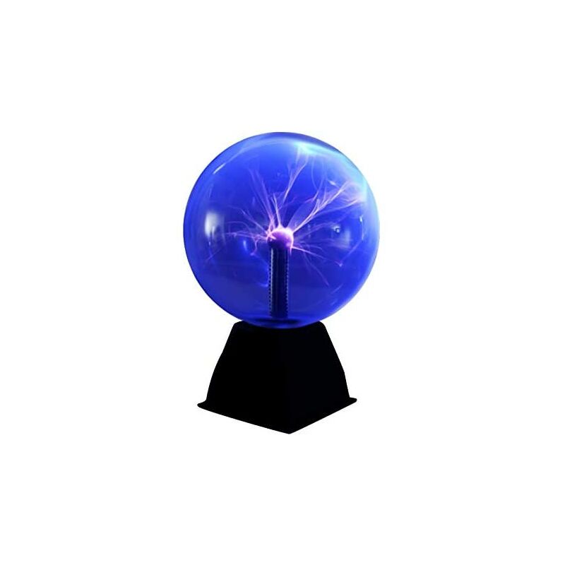 Image of Lampada a sfera al plasma, luce al plasma magica da 5 pollici, sfera al plasma sensibile al tocco con lampada statica a sfera, 220 v, luce blu