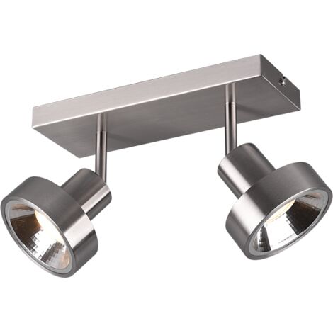 Lampada a Soffitto 2 Faretti Spot GU10 Orientabili Leon Nichel Trio Lighting