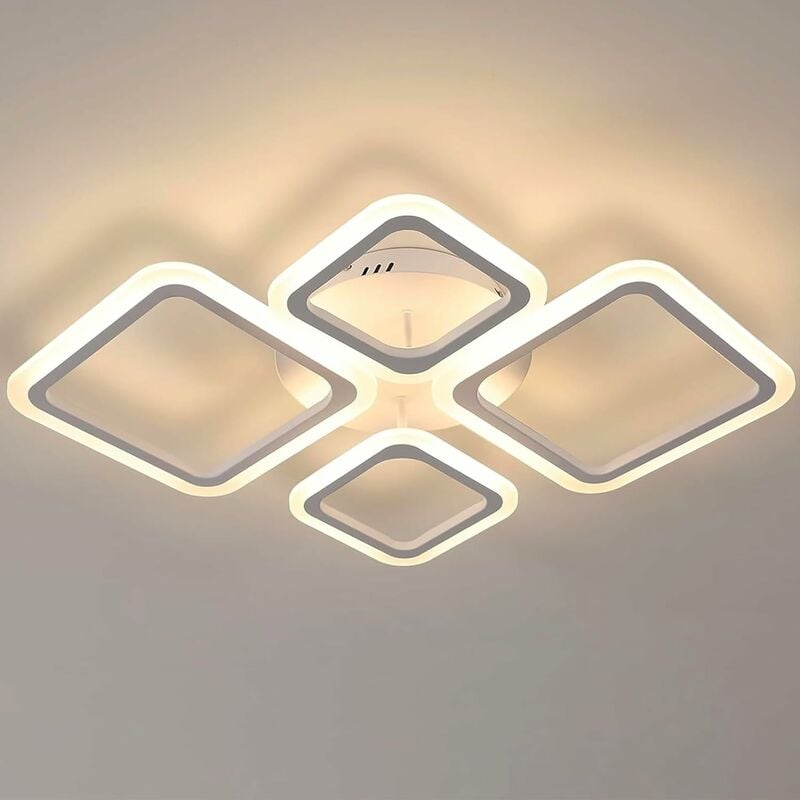 Image of Goeco - Lampada a soffitto a led moderna, lampada a soffitto quadrata 41W, illuminazione a soffitto bianco da 3000k per camera da letto, cucina,