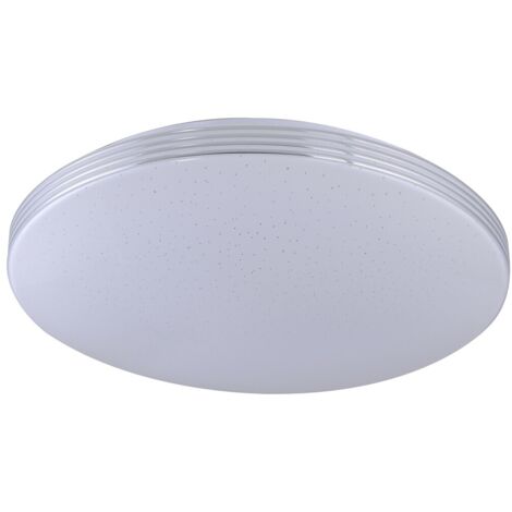 Lampada a soffitto a LED Oscar White Round, Ø 53 cm Altezza: 7,8 cm Bianco naturale con effetto glitter