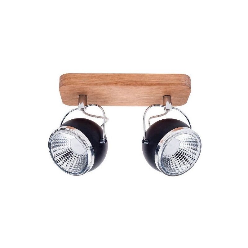Lampada a Soffitto Ball, Legno, Metallo, Rovere