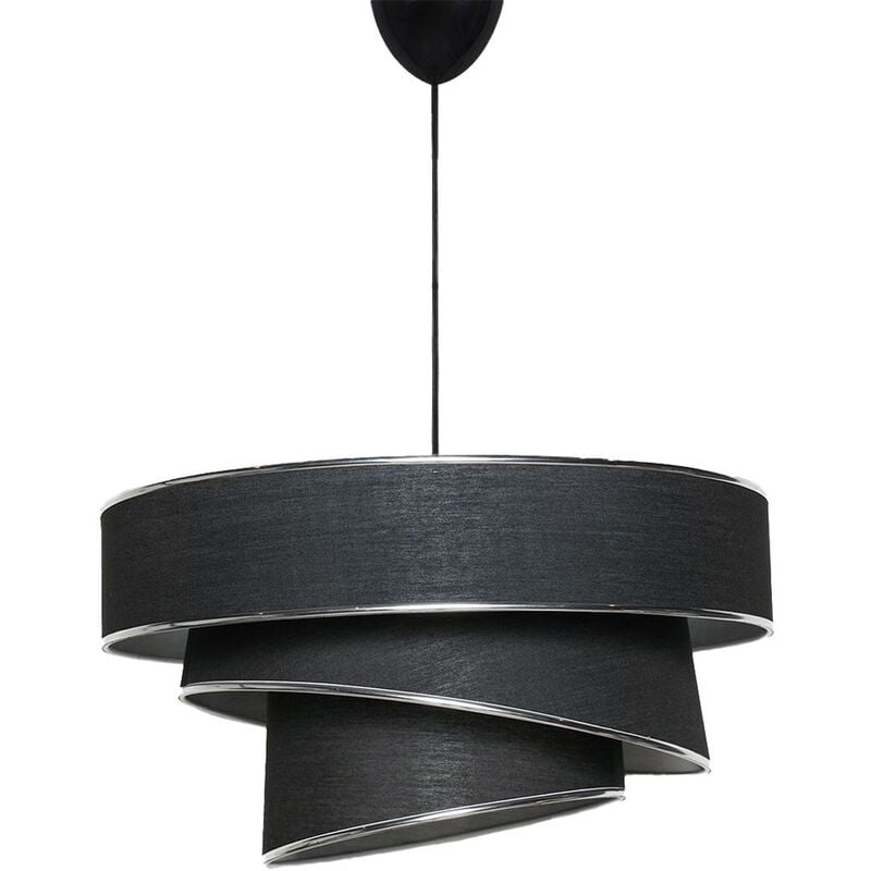 Image of Wellhome - Lampada a soffitto con struttura in metallo nero, Argento