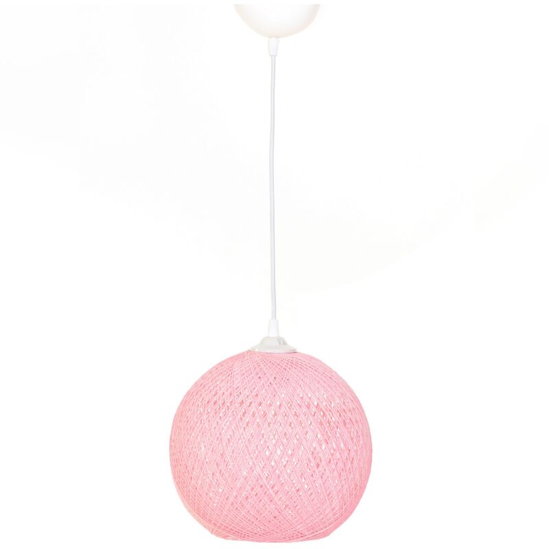 Image of Lampada a soffitto, fatta a mano rosa, bianco