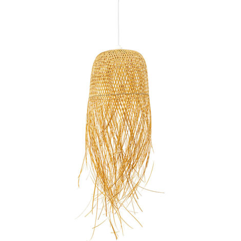 Lampada a soffitto in bambù - Lampada a sospensione stile Boho Bali - Thow Legno naturale