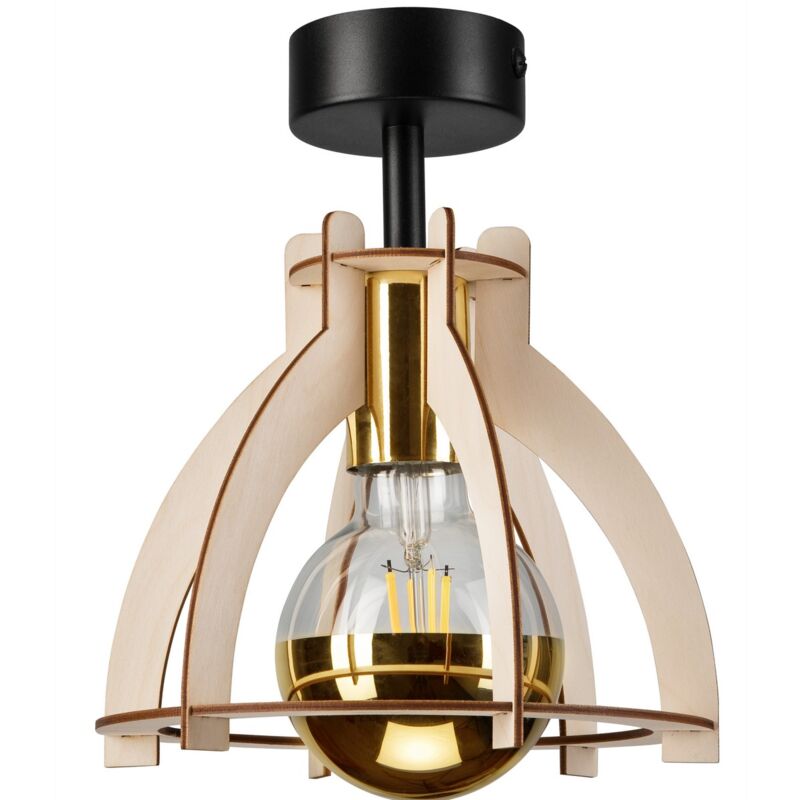 Lampada a Soffitto Lando, Legno, Marrone, 25x21x21...