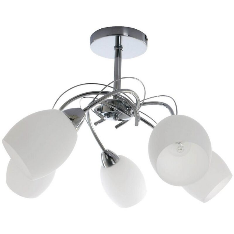 Lampada a Soffitto Pisa, Metallo, Vetro, Cromo