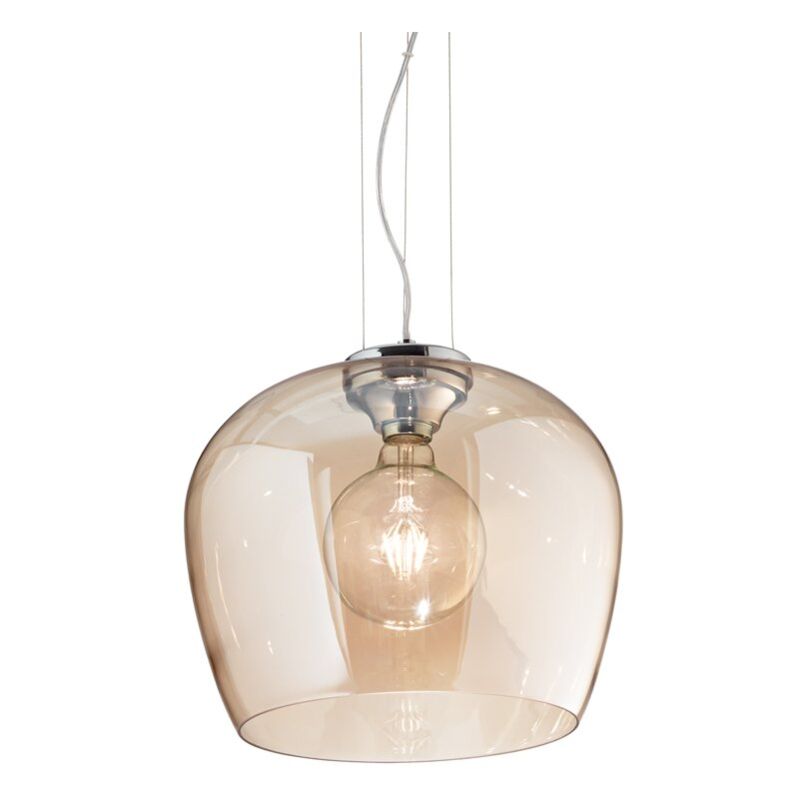 Ideal Lux - Sospensione Vintage-Decò Blossom Metallo Ambra 1 Luce E27