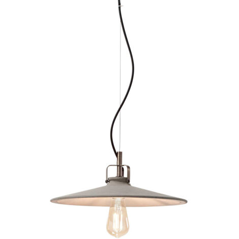 Lampada A Sospensione 1 Luce Brooklyn Diam 25 In Cemento E Bronzo