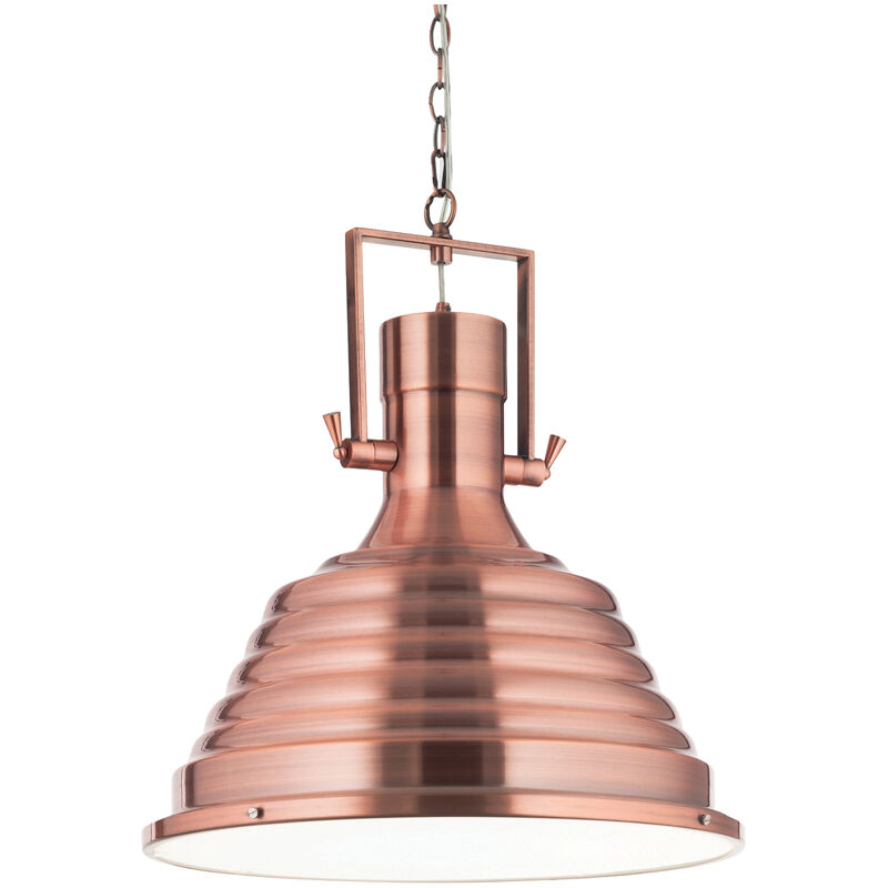 Image of Ideal Lux - Sospensione Rustica-Country Fisherman Metallo Rame 1 Luce E27 - Rame
