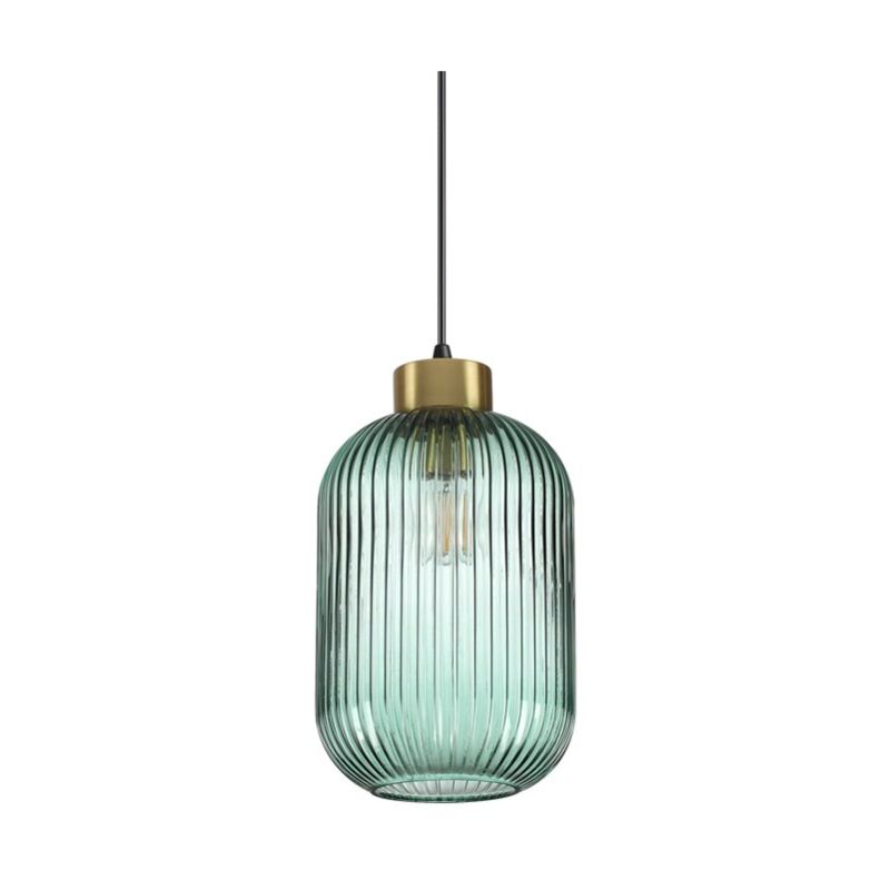 Sospensione Vintage-Decò Mint-1 Metallo Verde 1 Luce E27