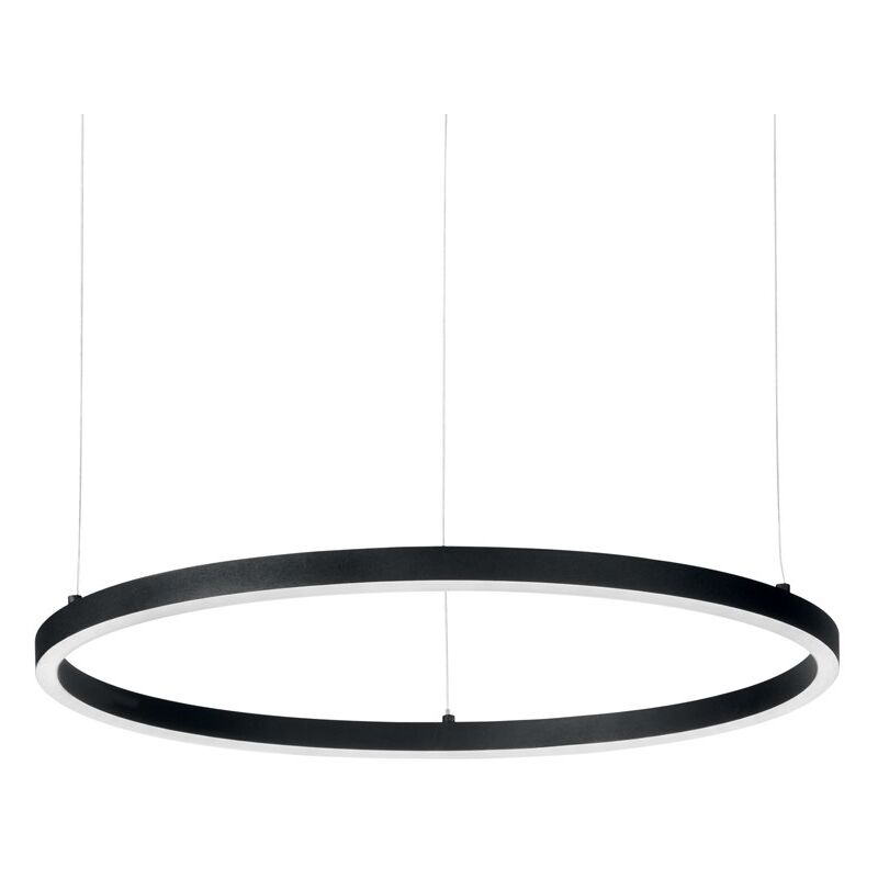 Sospensione Moderna Oracle Alluminio-Plastiche Nero Led 55W 3000K D90Cm