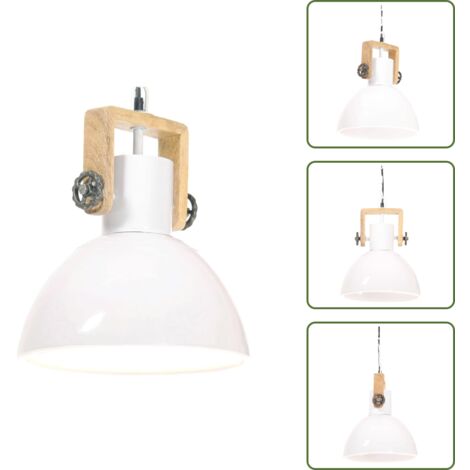 Lampada a sospensione 25 w - vidaXL Lampada a Sospensione Industriale 25 W Bianca Rotonda 30 cm E27 - Lampada a sospensione rotonda