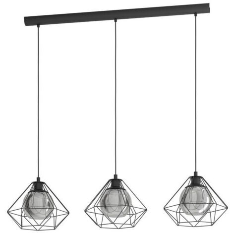 Lampada a Sospensione 3 Luci Reticolato Diamante Vernham Eglo