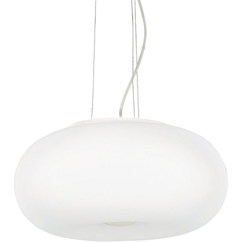 Lampadari E Sospensioni Ulisse Vetro Bianco 3 Luci E27 D52Cm