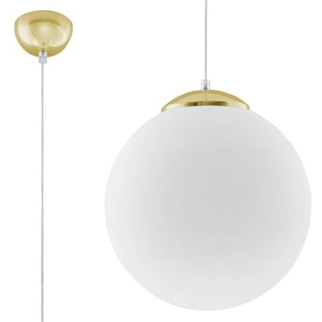 Lampadario per camera da letto oro grappolo sfere vetro bianco - 5B8E