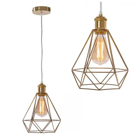 LAMPADA A SOSPENSIONE 392197 DIAMOND ORO 1-PUNTI LUCE E27 20X20X25CM