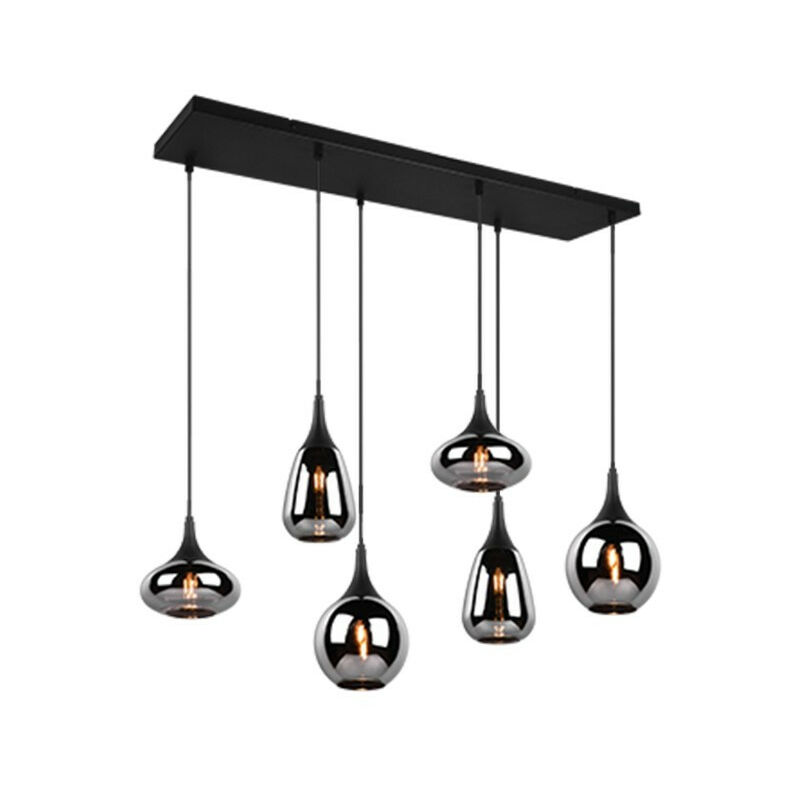 Image of Trio Lumina Lampada da soffitto moderna a grappolo a 6 luci, colore nero opaco