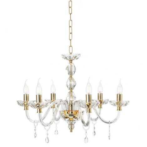 Lampada a sospensione 6 luci - cristallo e vetro D70 cm BRIGIDA
