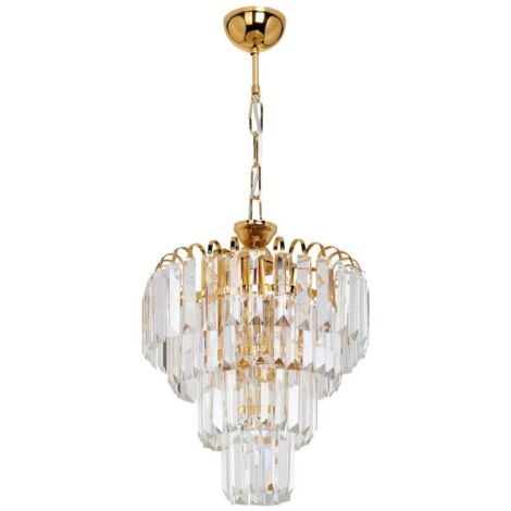 Lampada a sospensione a 3 luci Miranda MDL3831 vetro e oro