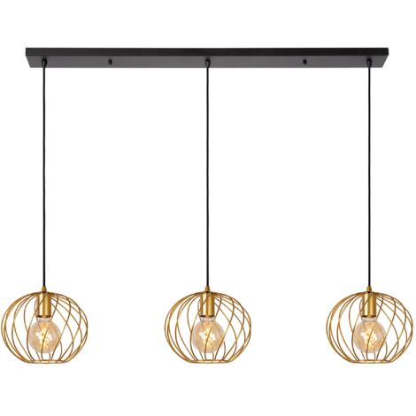 Lampada a sospensione a barra Danza Lucide ottone 3xE27