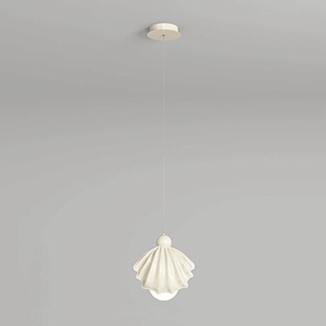 Lampada a sospensione a forma di conchiglia, lampadario in resina con paralume sferico in acrilico, lampada da comodino, moderne lampade a sospensione a LED da 5 W, lampade a sospensione
