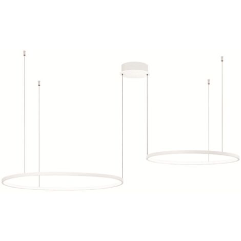 Lampada a sospensione a Led 160 cm SOEL 2 Luci in metallo verniciato BIANCO