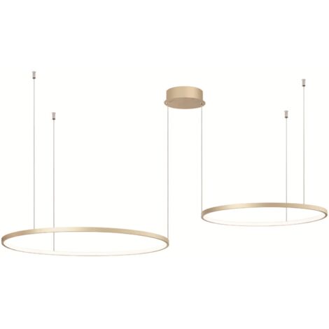 Lampada a sospensione a Led 160 cm SOEL 2 Luci in metallo verniciato ORO