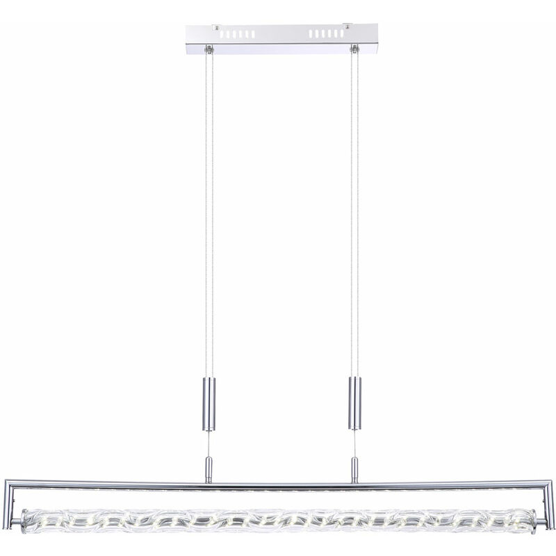Image of Lampada a sospensione led lampada a sospensione bar design cromato regolabile in altezza h 160 cm soggiorno