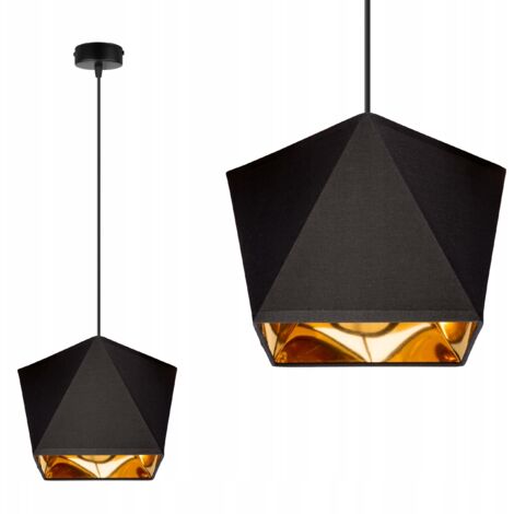 Lampada a sospensione a LED con centro dorato a forma di diamante