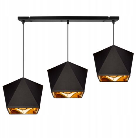 Lampada a sospensione a LED con centro dorato a forma di diamante