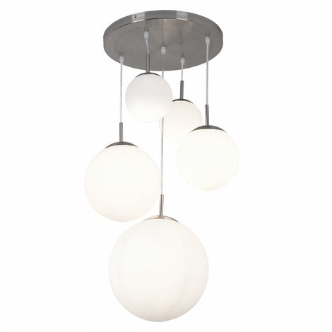 Lampada a sospensione a LED Lampada a sospensione Lampada a sospensione Lampada a sospensione 5 sfere di vetro opalino