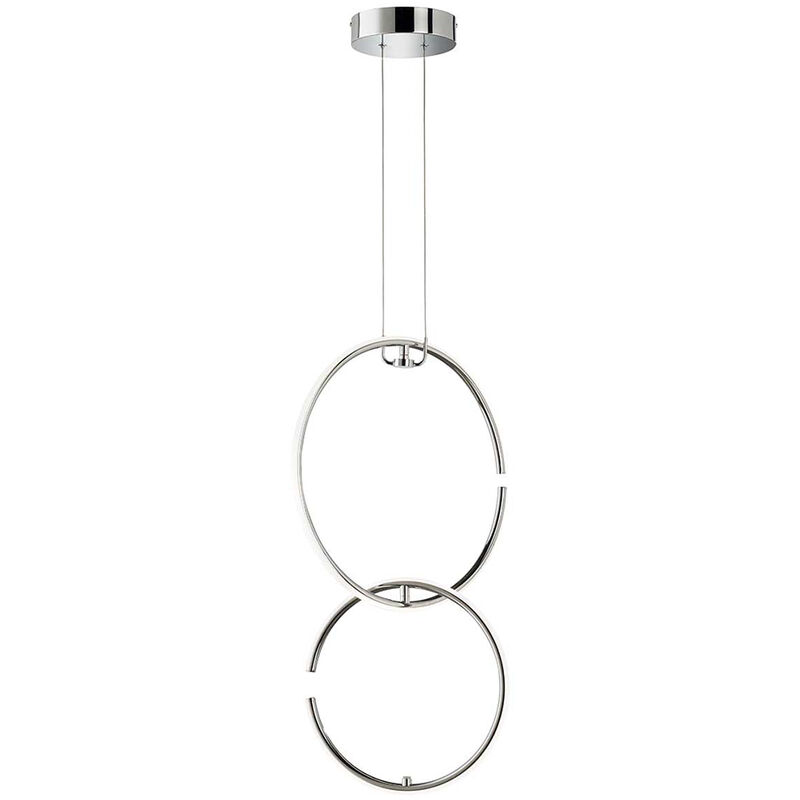 Image of Lampada a sospensione a led lampada da tavolo da pranzo lampada a sospensione lampada da soffitto soggiorno, design ad anello cromato, 17W 1650lm