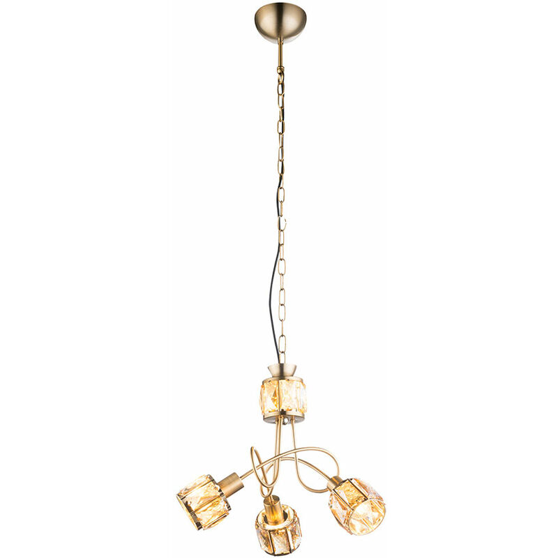 Image of Lampada a sospensione lampada a sospensione cristalli in vetro antico color oro h 130 cm soggiorno camera da letto