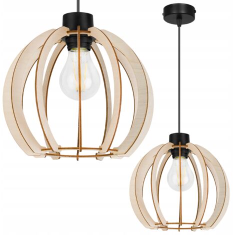LAMPADA A SOSPENSIONE A LED MODERNA IN LEGNO