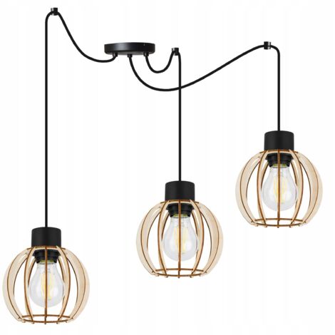 LAMPADA A SOSPENSIONE A LED MODERNA IN LEGNO