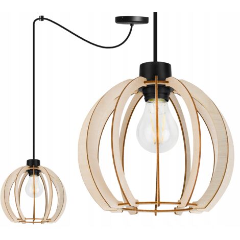 LAMPADA A SOSPENSIONE A LED MODERNA IN LEGNO