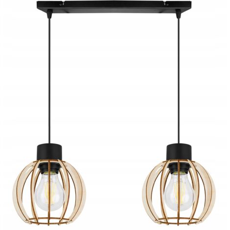 LAMPADA A SOSPENSIONE A LED MODERNA IN LEGNO