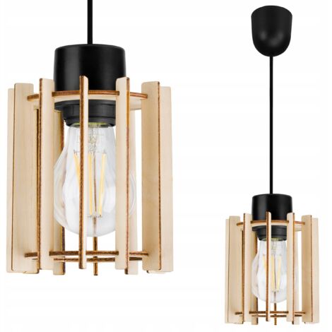 LAMPADA A SOSPENSIONE A LED MODERNA IN LEGNO