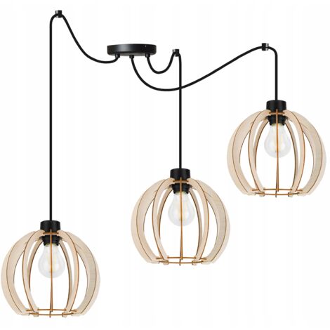LAMPADA A SOSPENSIONE A LED MODERNA IN LEGNO